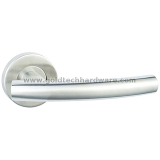 Stainless Steel Tube Lever Handle with Rosette And Escutcheon Door Handle