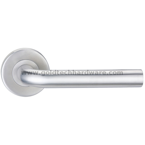 L Shape Stainless Steel Tube Lever Handle with Rosette And Escutcheon