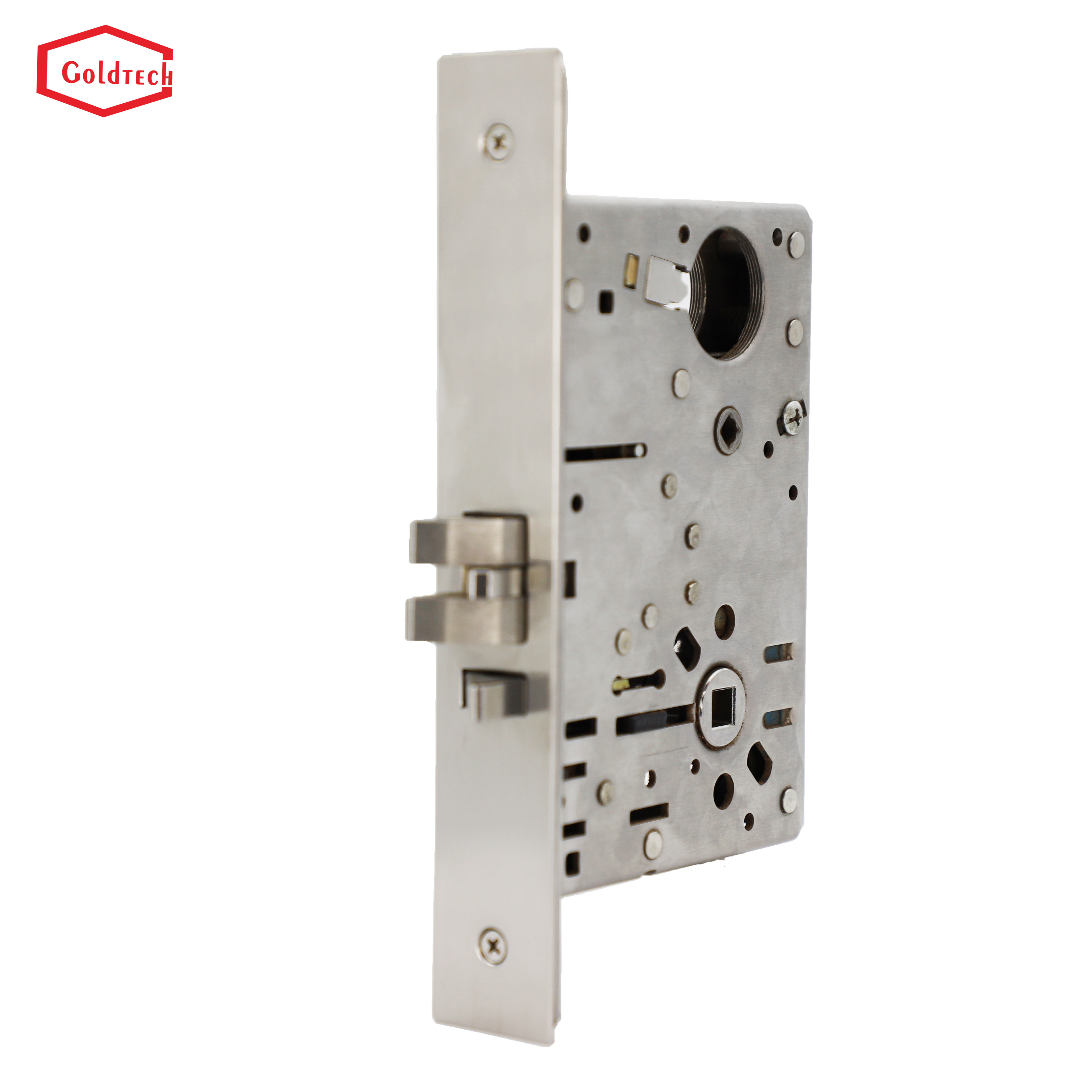 ANSI mortise lockset with lever trim and cylinder