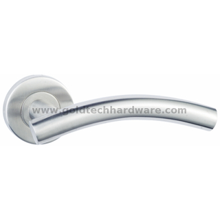 Stainless Steel Tube Lever Door Handle with Rosette And Escutcheon