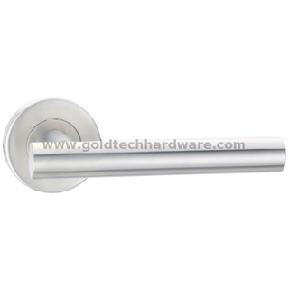 Stainless Steel Tube Lever Handle with Rosette And Escutcheon