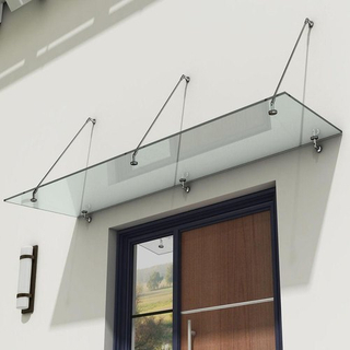 Hotel Glass Hardware Stainless Steel Glass Canopy P200 