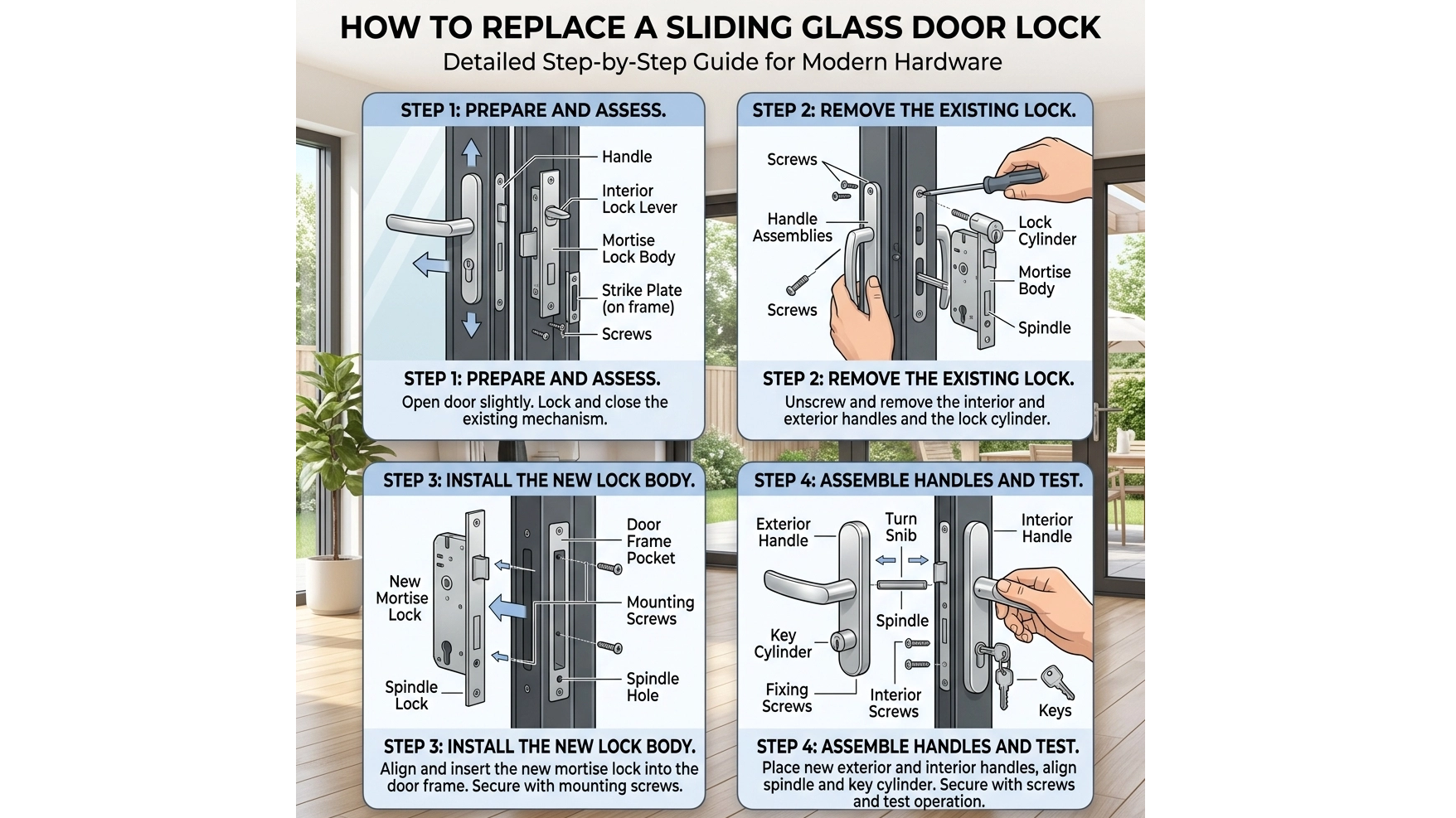 Replace The Lock on A Sliding Glass Door The Right Way